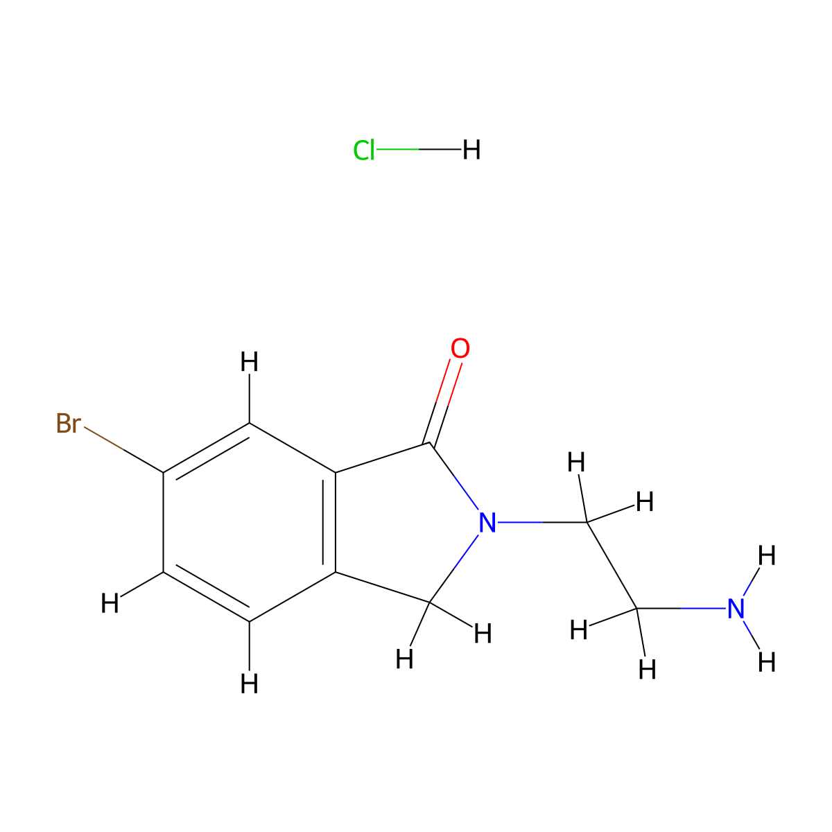 2-(2-aminoethyl)-6-bromo-2,3-dihydro-1H-isoindol-1-onehydrochloride molecular structure, CAS 2866322-68-9