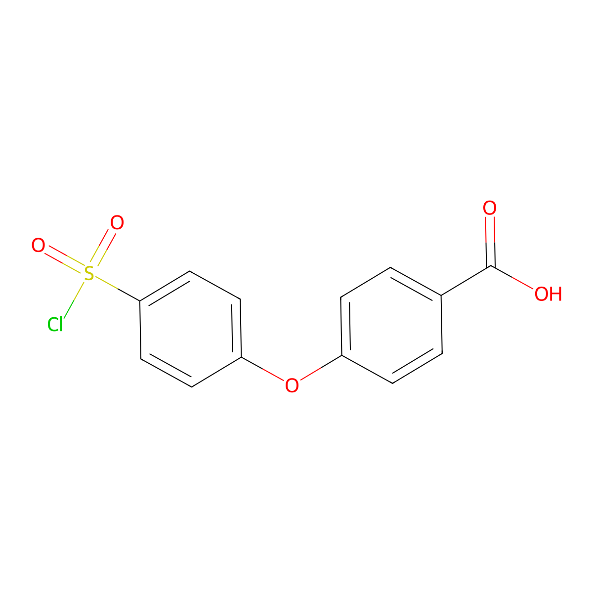 4-[4-(Chlorosulfonyl)phenoxy]benzoic acid molecular structure, CAS 2866322-69-0