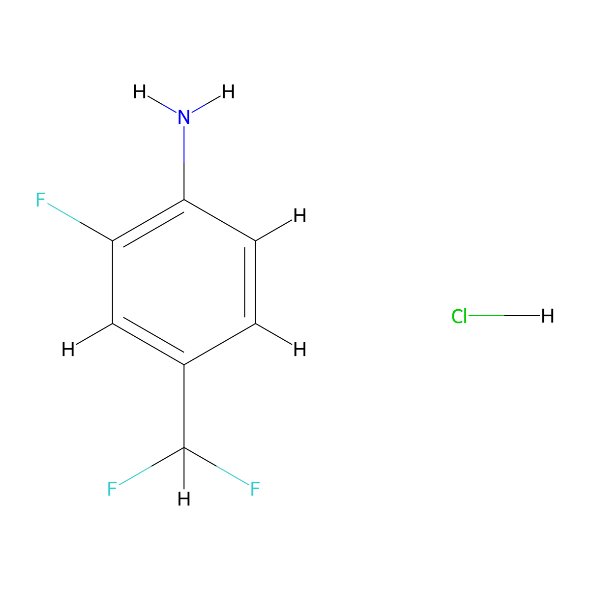4-(Difluoromethyl)-2-fluoroaniline hydrochloride molecular structure, CAS 2866322-70-3