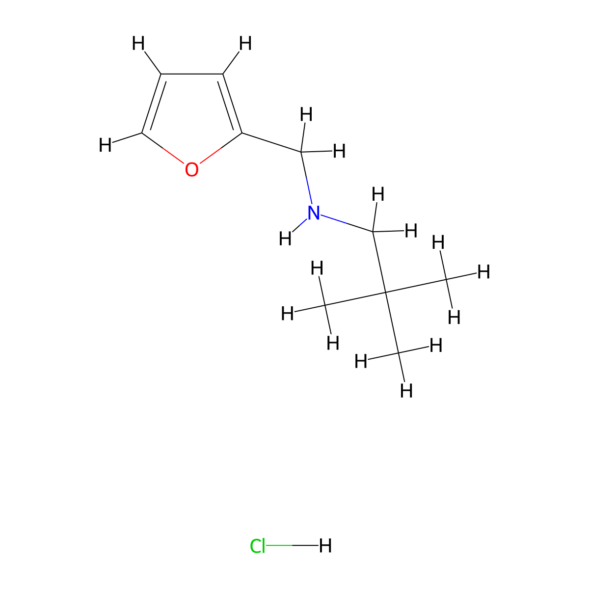 (2,2-Dimethylpropyl)[(furan-2-yl)methyl]amine hydrochloride molecular structure, CAS 2866322-73-6