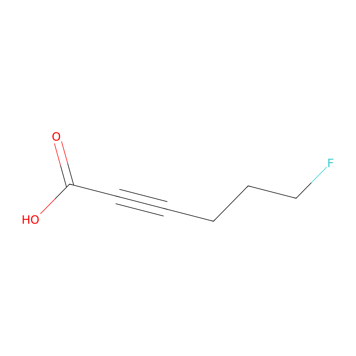 6-Fluorohex-2-ynoic acid molecular structure, CAS 2866322-74-7