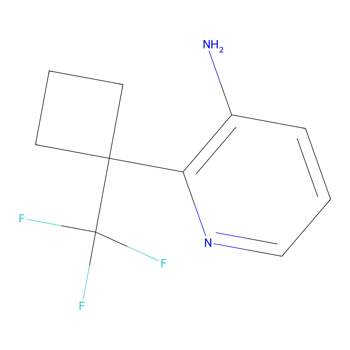 2-(1-(Trifluoromethyl)cyclobutyl)pyridin-3-amine molecular structure, CAS 2866322-75-8