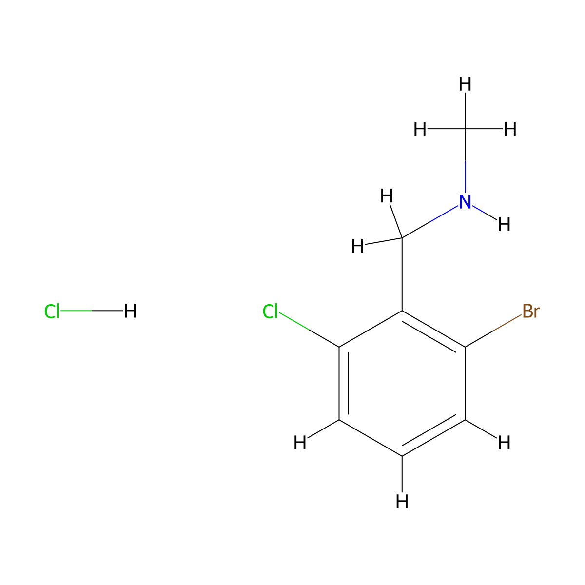 [(2-Bromo-6-chlorophenyl)methyl](methyl)amine hydrochloride molecular structure, CAS 2866322-80-5
