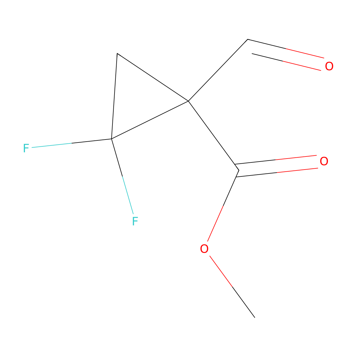 Methyl 2,2-difluoro-1-formylcyclopropane-1-carboxylate molecular structure, CAS 2866322-84-9