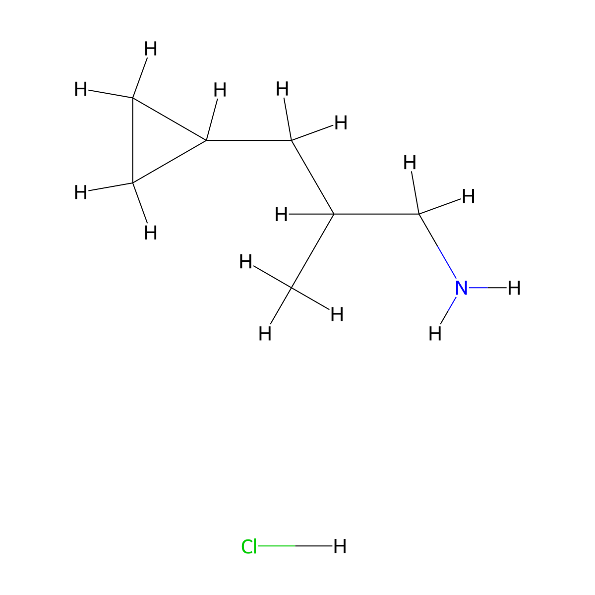 3-Cyclopropyl-2-methylpropan-1-amine hydrochloride molecular structure, CAS 2866322-85-0