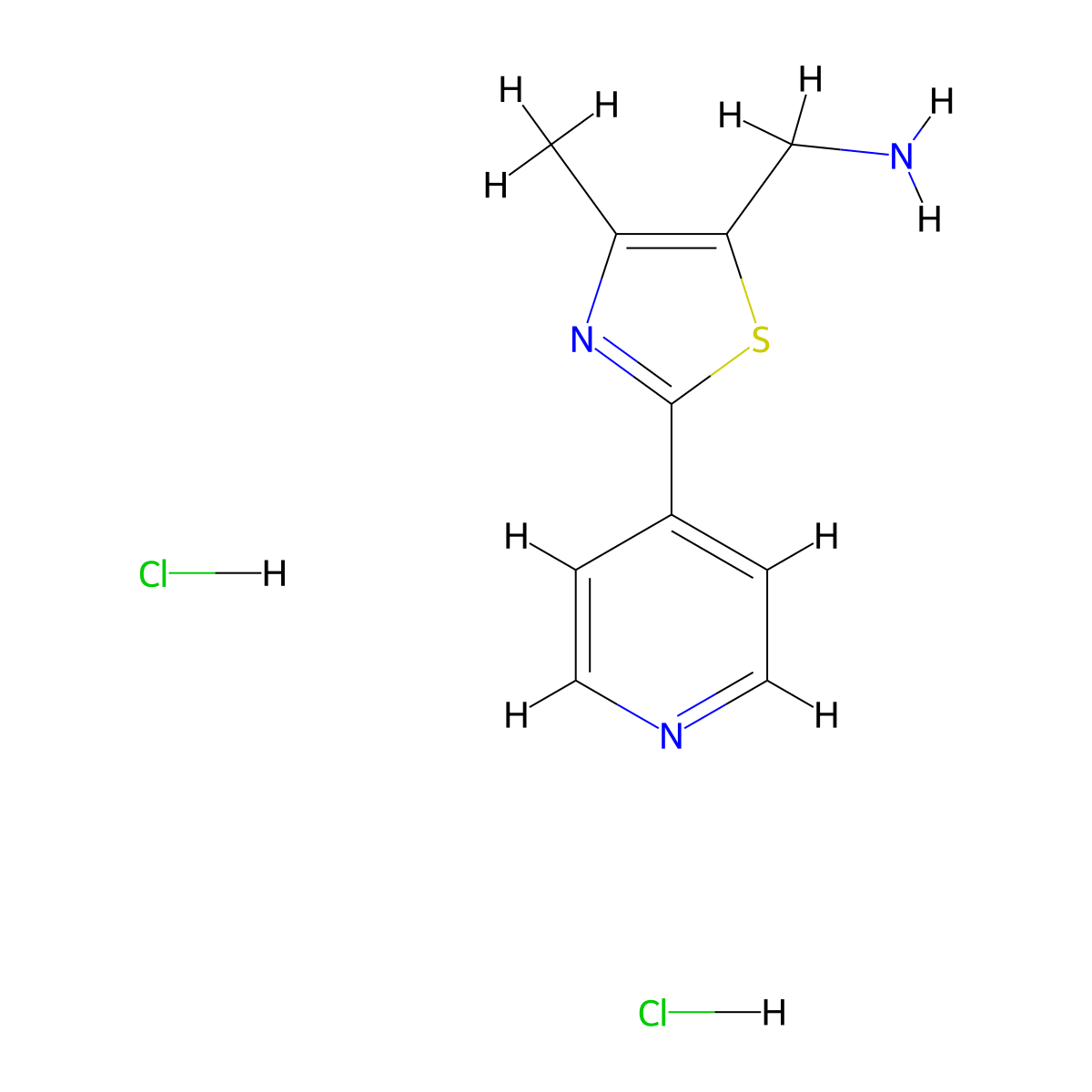 1-(4-Methyl-2-(pyridin-4-yl)-1,3-thiazol-5-yl)methanamine dihydrochloride molecular structure, CAS 2866322-87-2