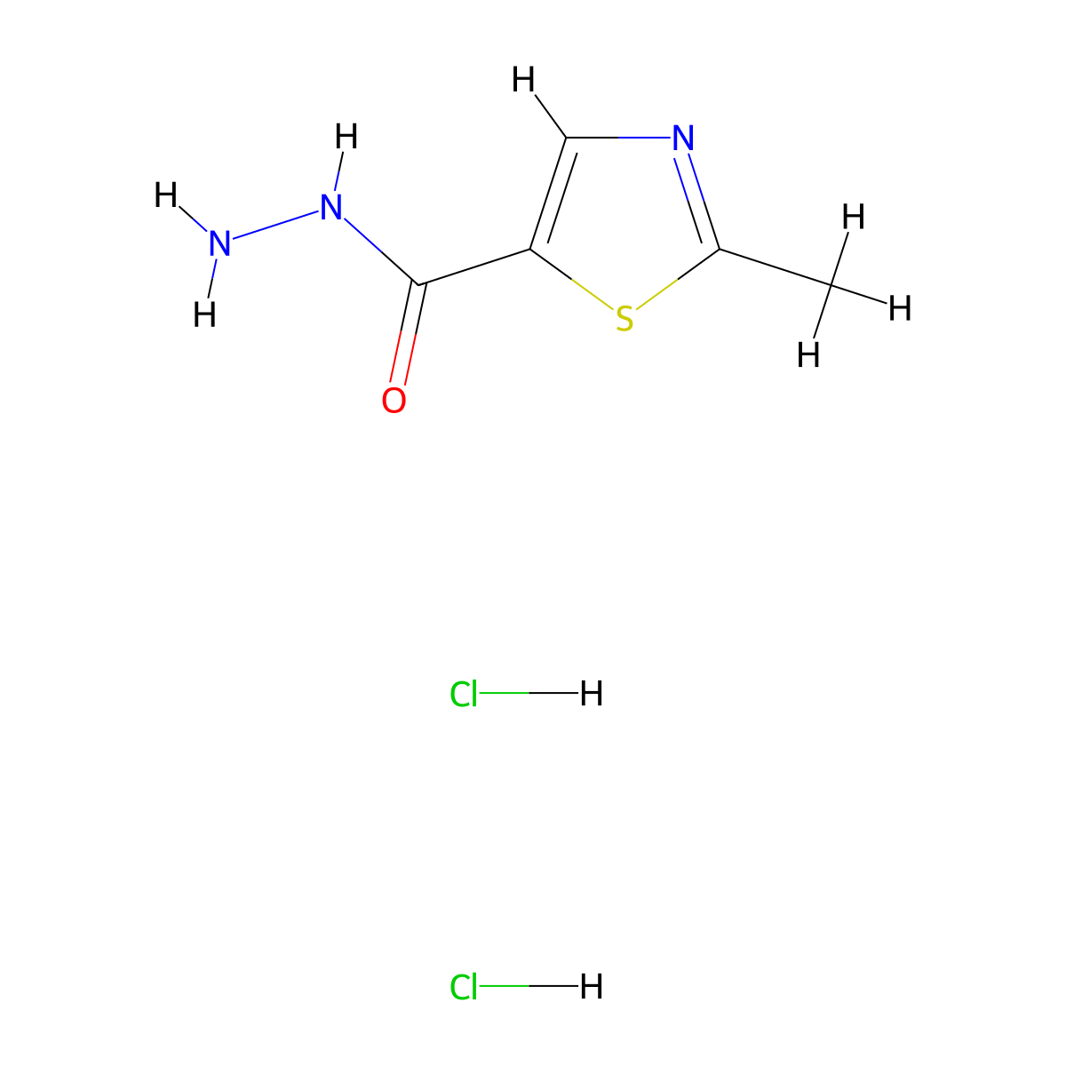 2-Methyl-1,3-thiazole-5-carbohydrazide dihydrochloride molecular structure, CAS 2866322-94-1