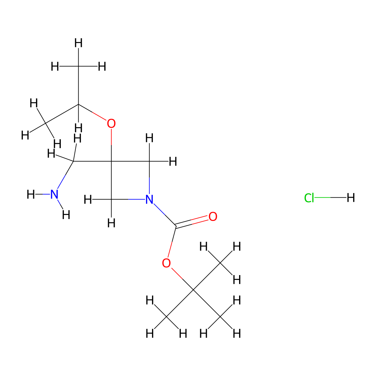 Tert-butyl 3-(aminomethyl)-3-(propan-2-yloxy)azetidine-1-carboxylate hydrochloride molecular structure, CAS 2866323-00-2