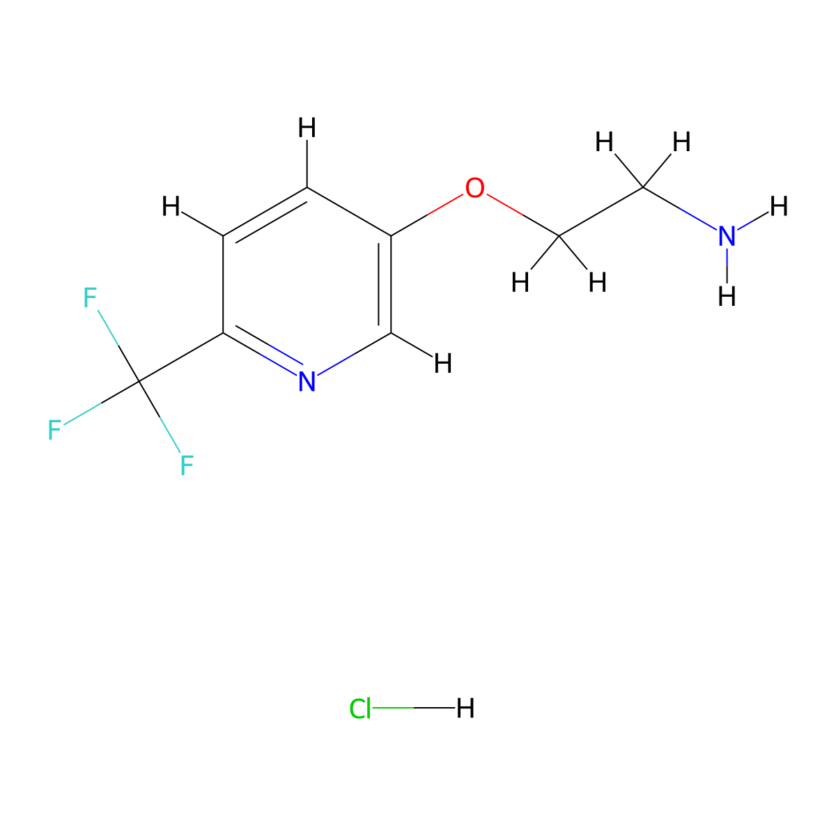 2-{[6-(Trifluoromethyl)pyridin-3-yl]oxy}ethan-1-amine hydrochloride molecular structure, CAS 2866323-02-4