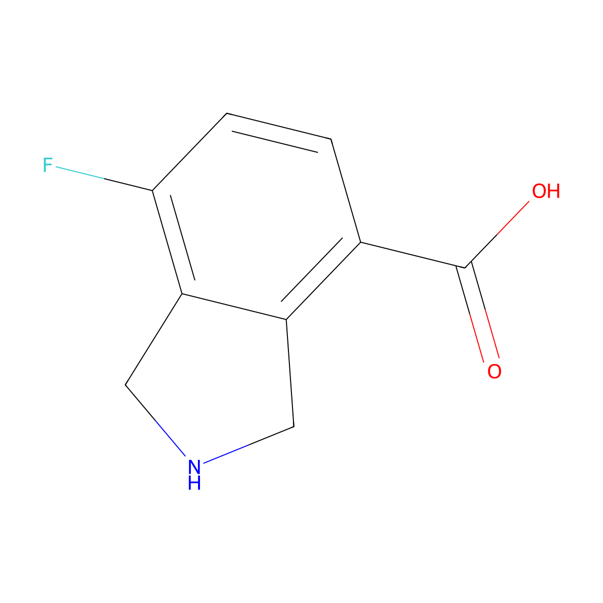 7-fluoro-2,3-dihydro-1H-isoindole-4-carboxylic acid molecular structure, CAS 2866323-04-6