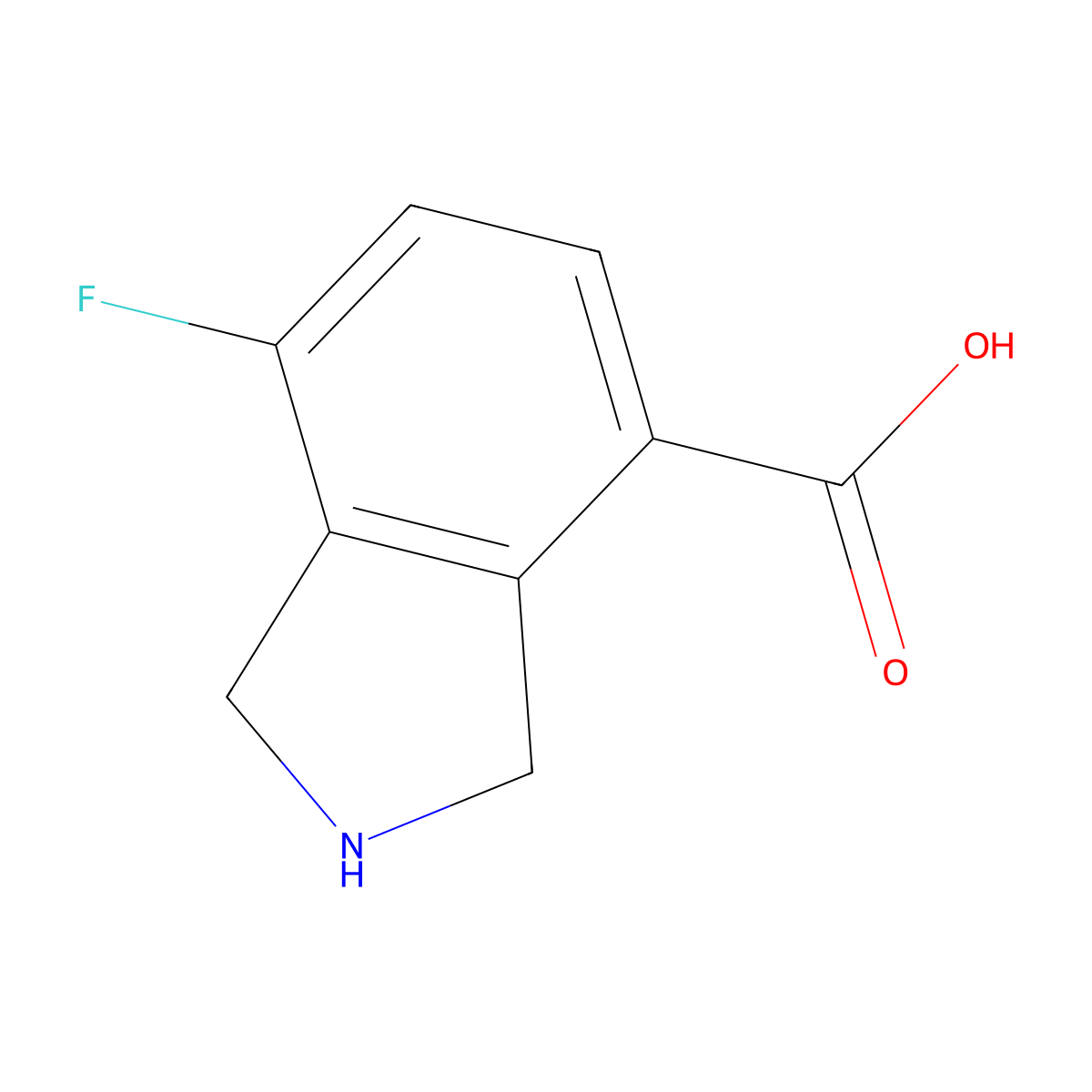 7-fluoro-2,3-dihydro-1H-isoindole-4-carboxylic acid molecular structure, CAS 2866323-04-6