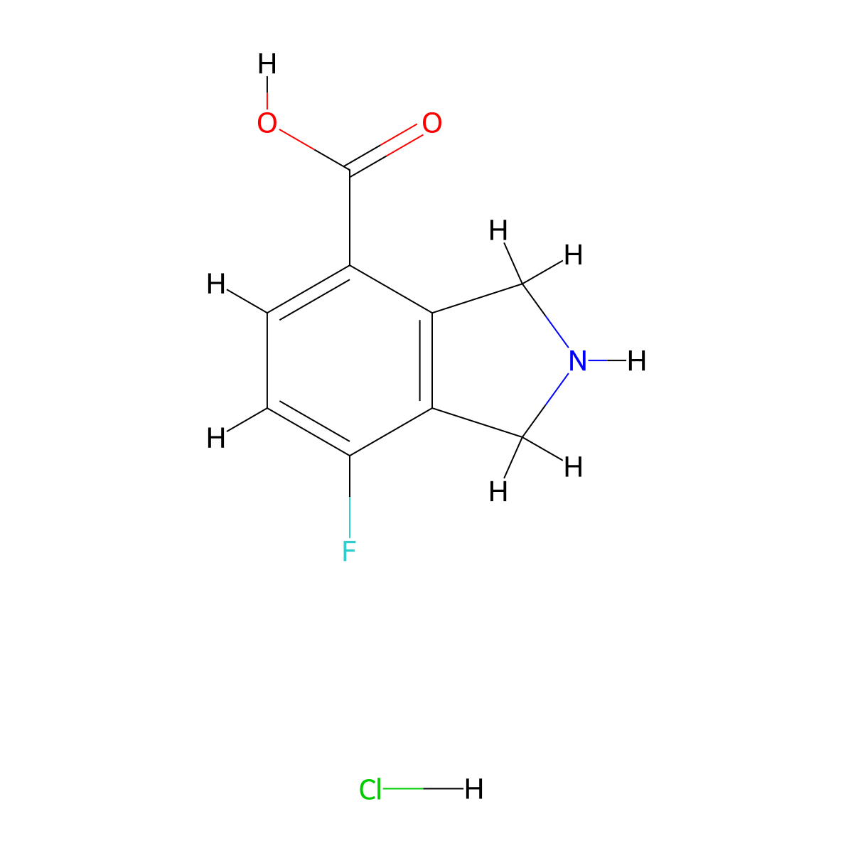 7-fluoro-2,3-dihydro-1H-isoindole-4-carboxylic acid hydrochloride molecular structure, CAS 2866323-05-7