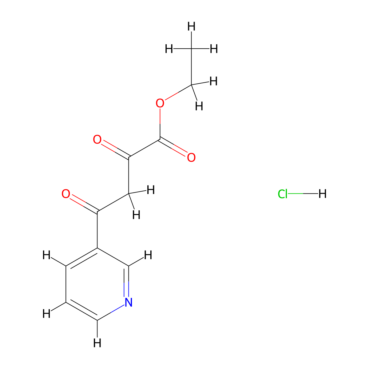 Ethyl 2,4-dioxo-4-(pyridin-3-yl)butanoate hydrochloride molecular structure, CAS 2866323-07-9