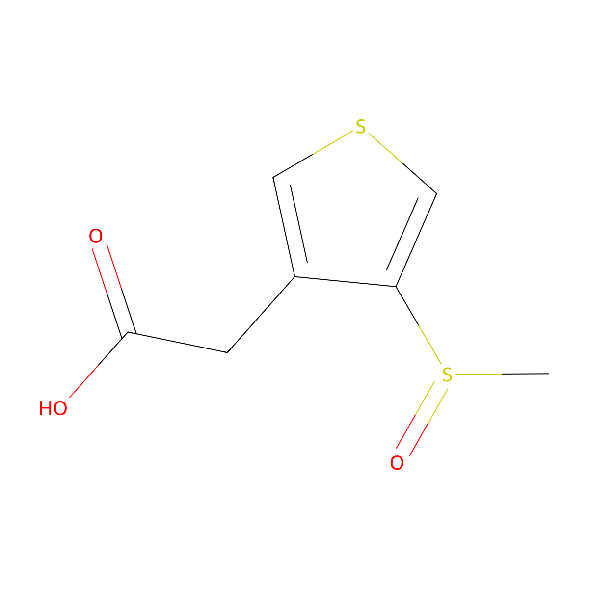 2-(4-Methanesulfinylthiophen-3-yl)acetic acid molecular structure, CAS 2866323-15-9