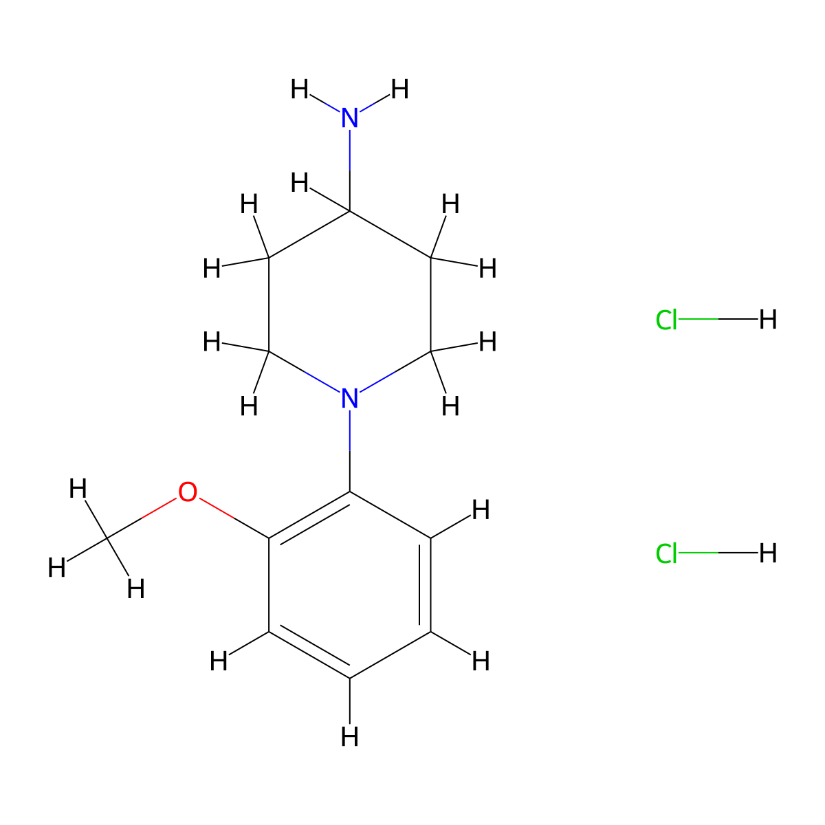 1-(2-Methoxyphenyl)piperidin-4-amine dihydrochloride molecular structure, CAS 2866323-16-0