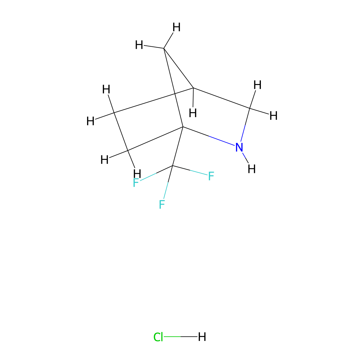 1-(Trifluoromethyl)-2-azabicyclo[2.2.1]heptane hydrochloride molecular structure, CAS 2866323-18-2