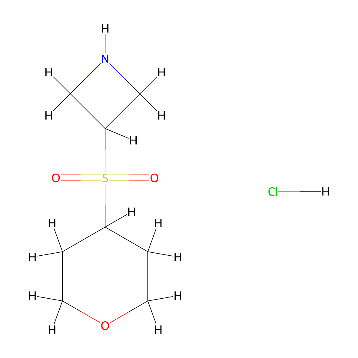 3-(Oxane-4-sulfonyl)azetidine hydrochloride molecular structure, CAS 2866323-21-7