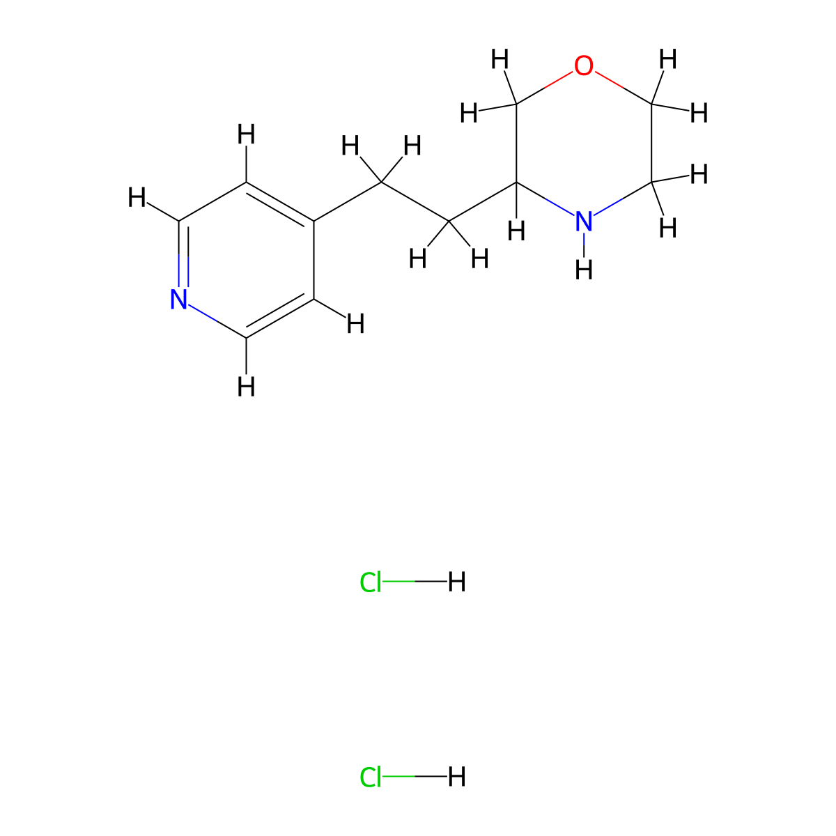 3-[2-(Pyridin-4-yl)ethyl]morpholine dihydrochloride molecular structure, CAS 2866323-22-8