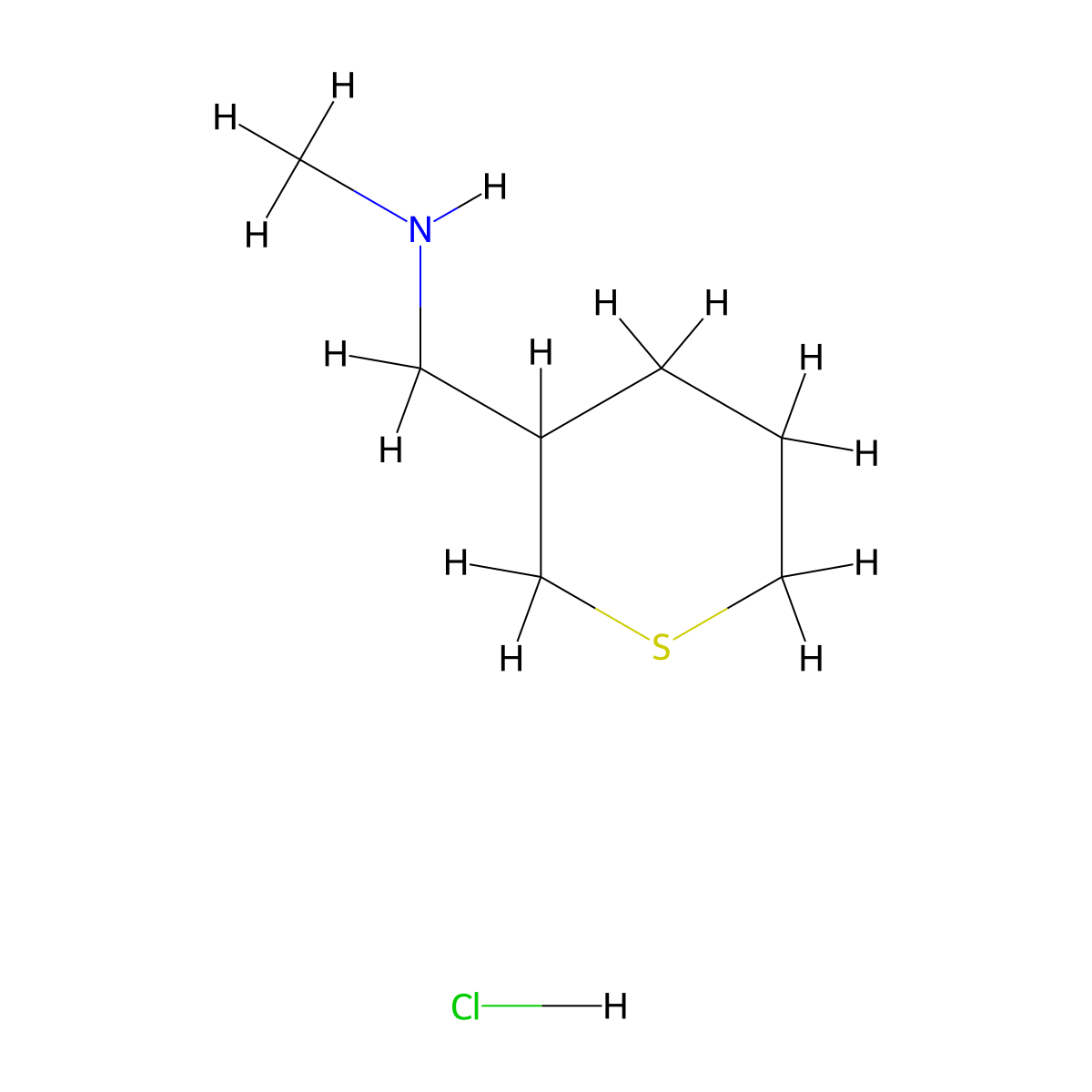 Methyl[(thian-3-yl)methyl]amine hydrochloride molecular structure, CAS 2866323-23-9