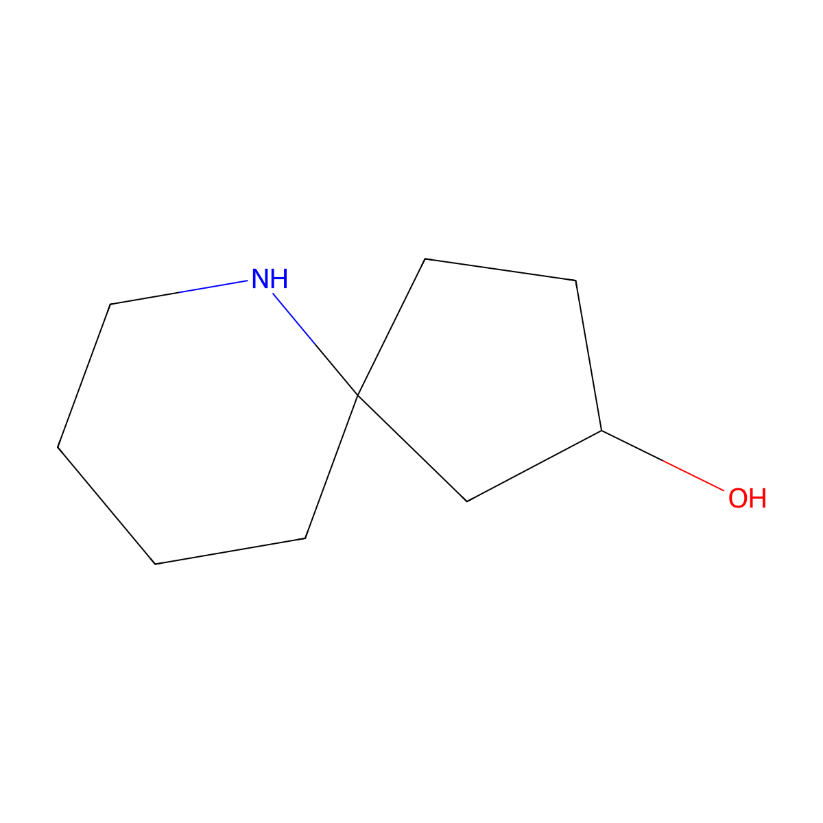 rac-(2R,5S)-6-azaspiro[4.5]decan-2-ol molecular structure, CAS 2866323-27-3