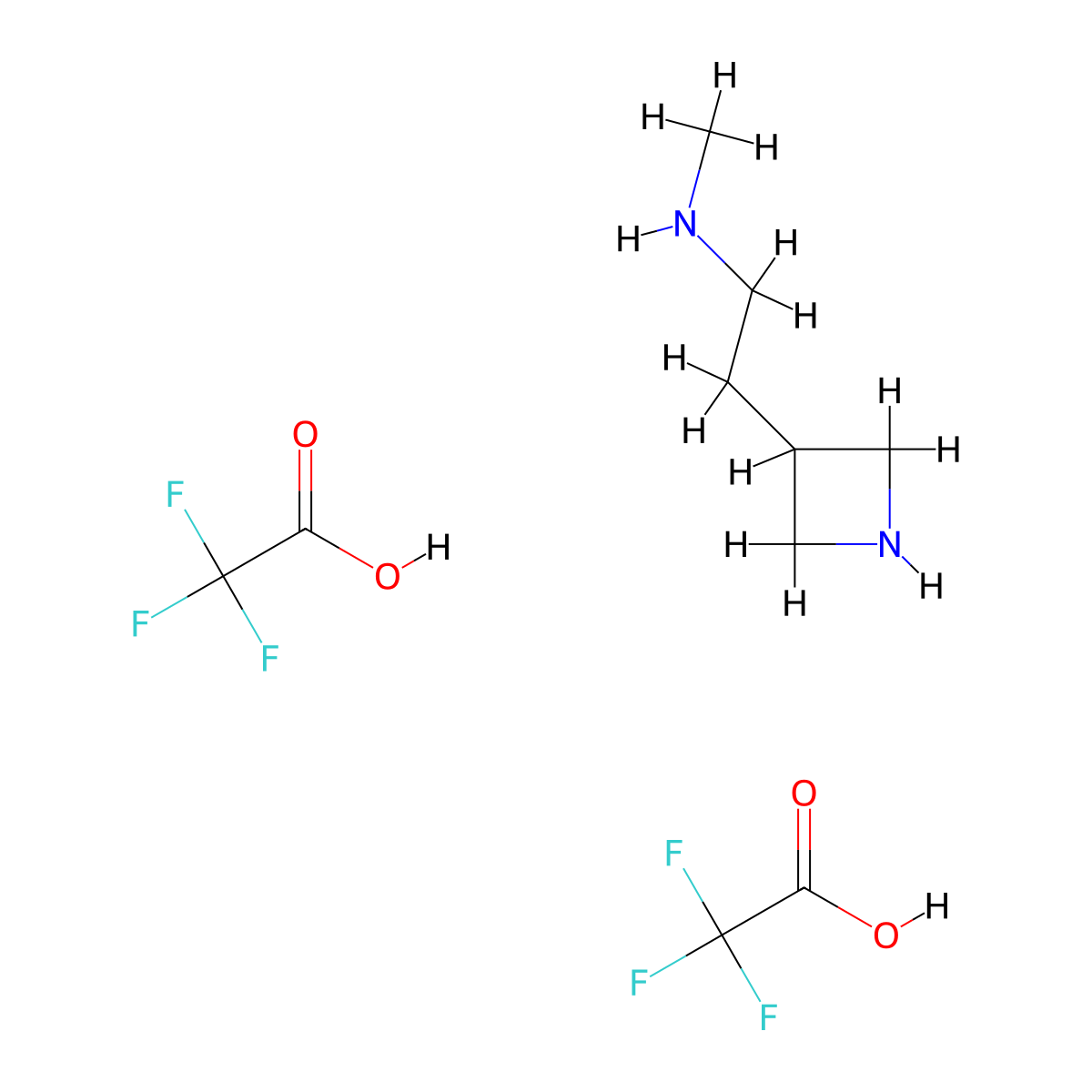 [2-(Azetidin-3-yl)ethyl](methyl)amine, bis(trifluoroacetic acid) molecular structure, CAS 2866323-32-0