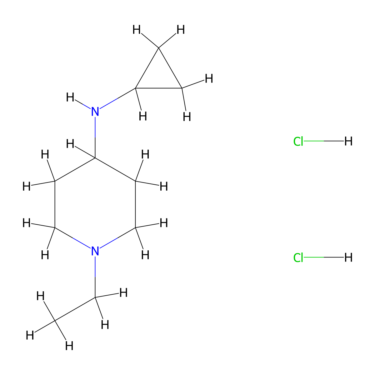 N-cyclopropyl-1-ethylpiperidin-4-amine dihydrochloride molecular structure, CAS 2866323-33-1
