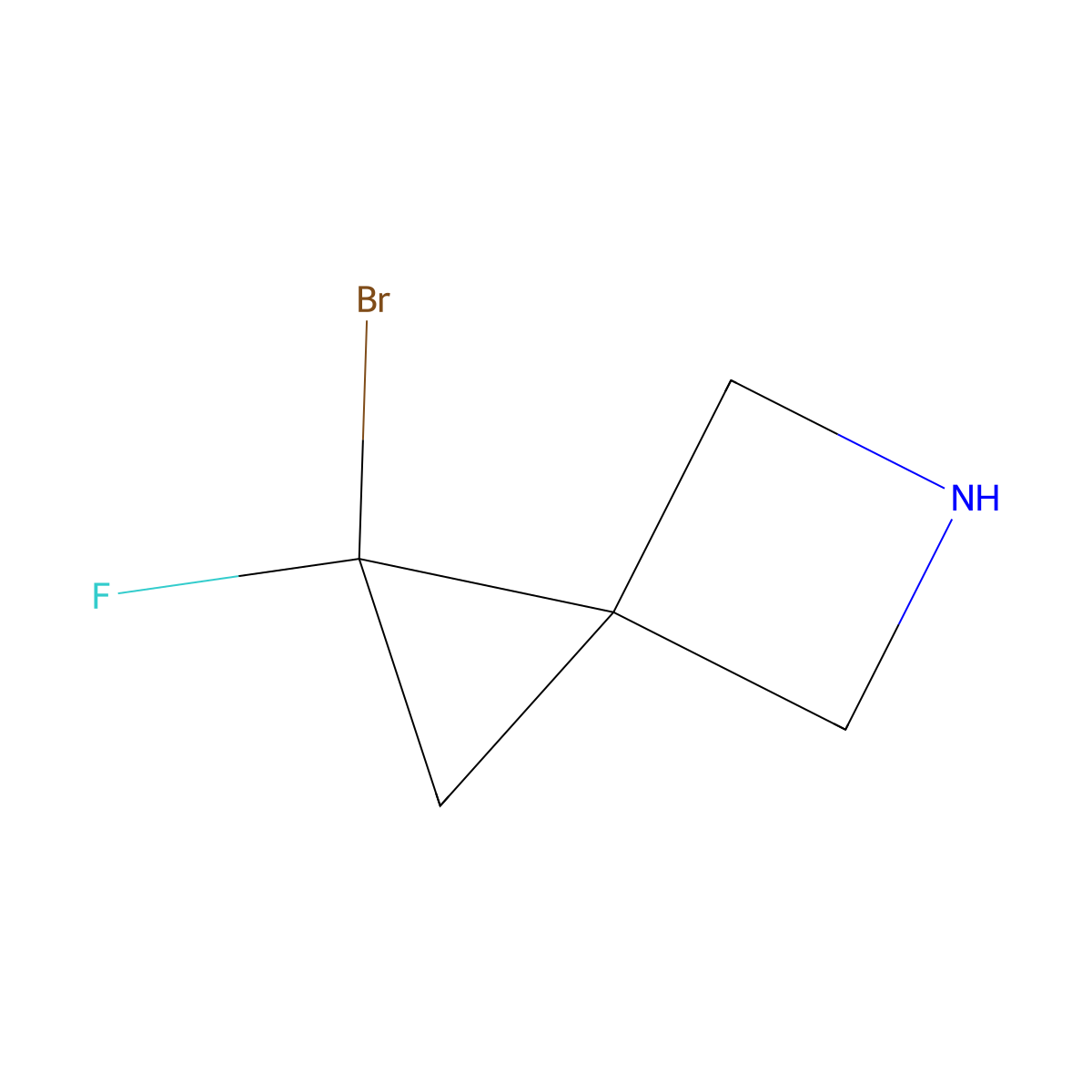 1-Bromo-1-fluoro-5-azaspiro[2.3]hexane molecular structure, CAS 2866323-42-2