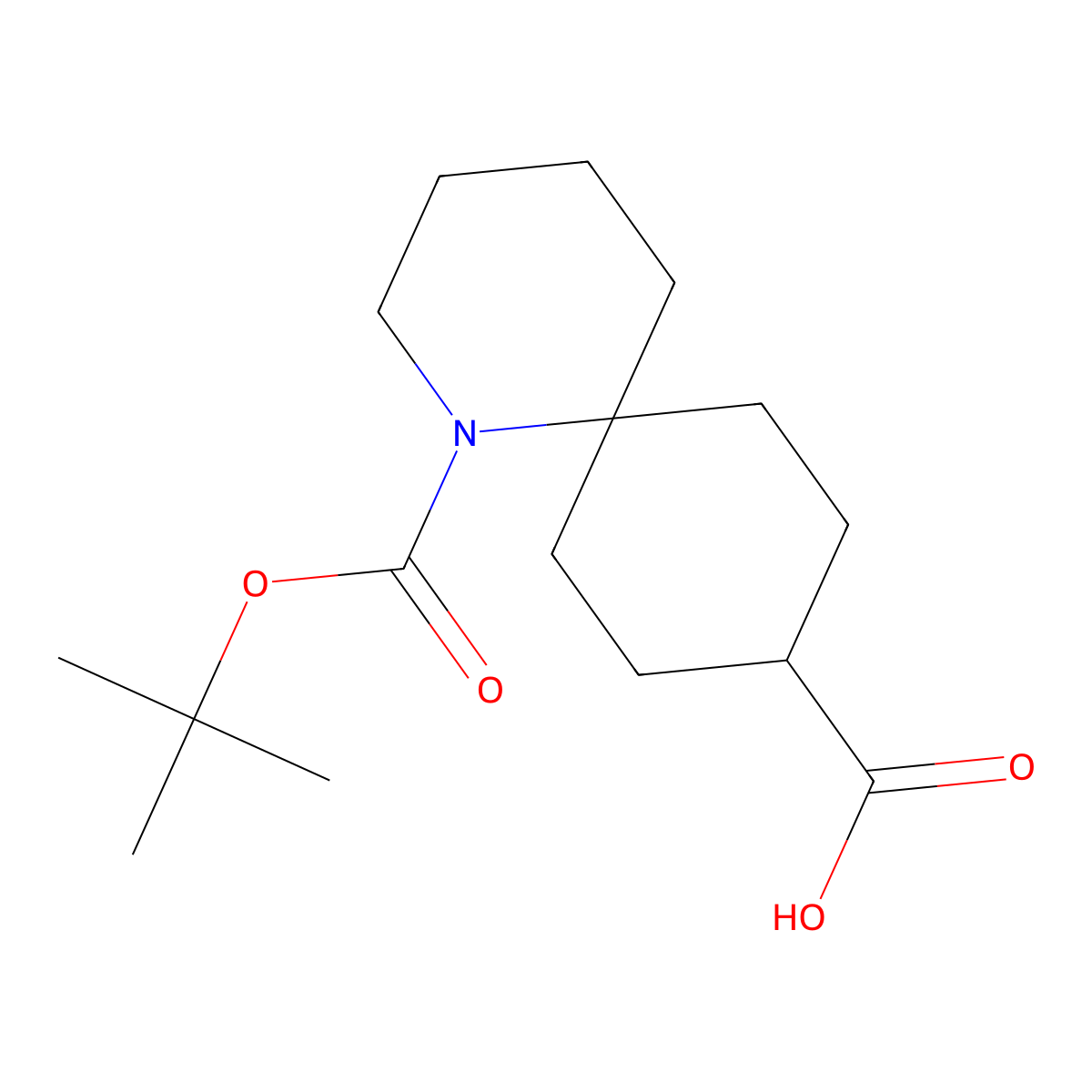 1-((Tert-butoxy)carbonyl)-1-azaspiro(5.5)undecane-9-carboxylic acid molecular structure, CAS 2866323-45-5