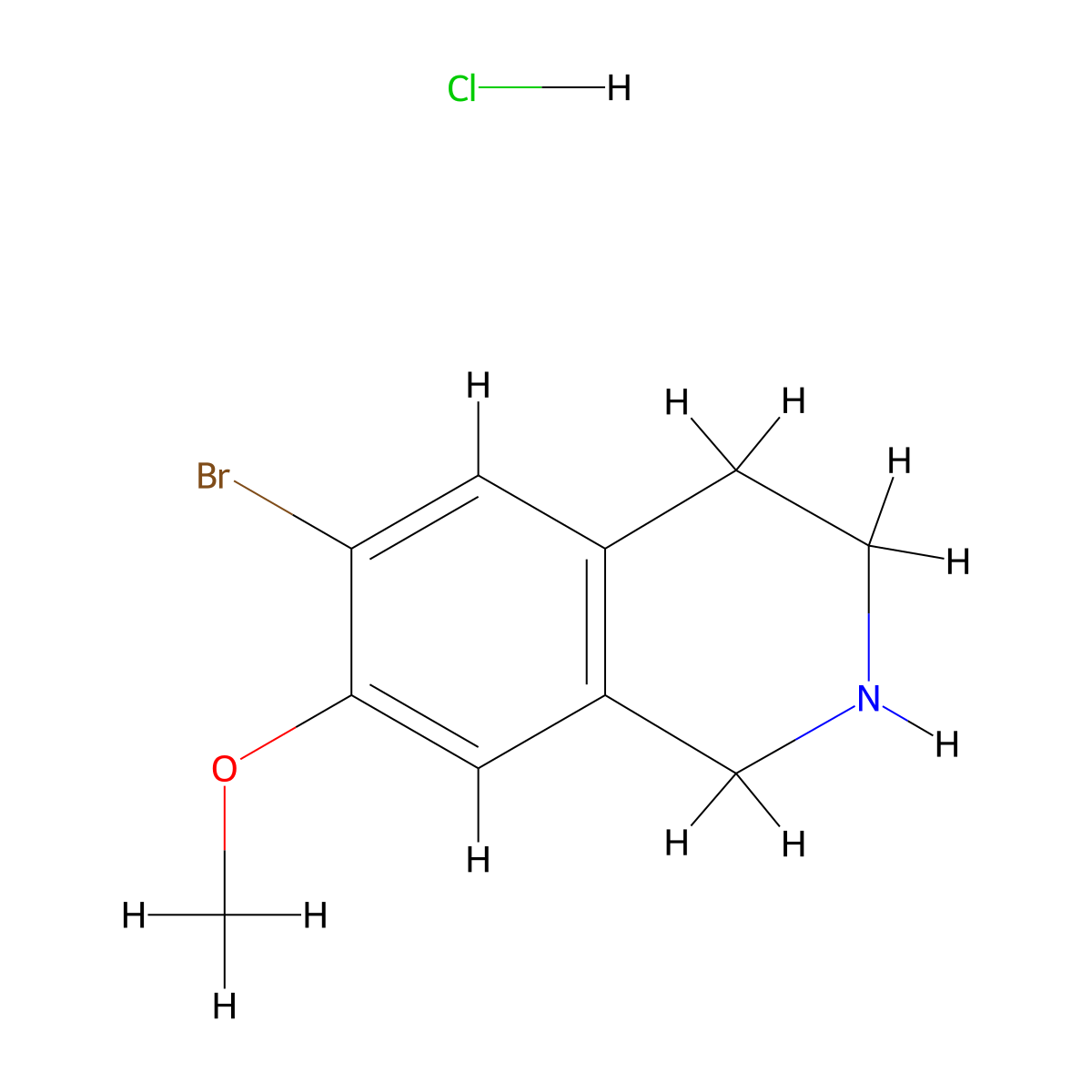 6-Bromo-7-methoxy-1,2,3,4-tetrahydroisoquinoline hydrochloride molecular structure, CAS 2866323-53-5