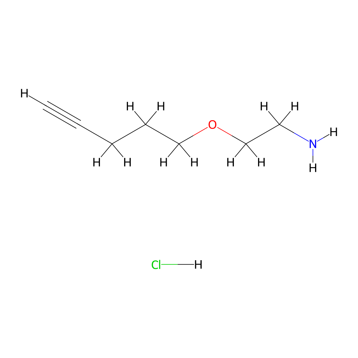 2-(Pent-4-yn-1-yloxy)ethan-1-amine hydrochloride molecular structure, CAS 2866323-54-6