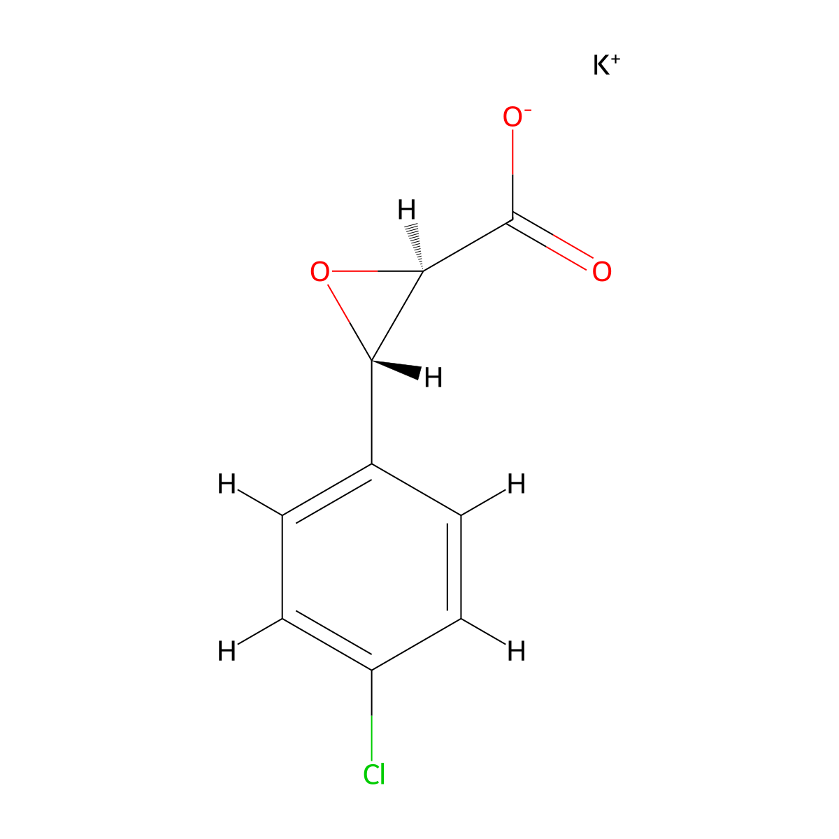 rac-potassium (2R,3S)-3-(4-chlorophenyl)oxirane-2-carboxylate molecular structure, CAS 2866323-60-4