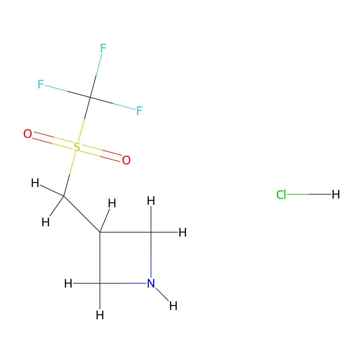3-(Trifluoromethanesulfonylmethyl)azetidine hydrochloride molecular structure, CAS 2866323-65-9