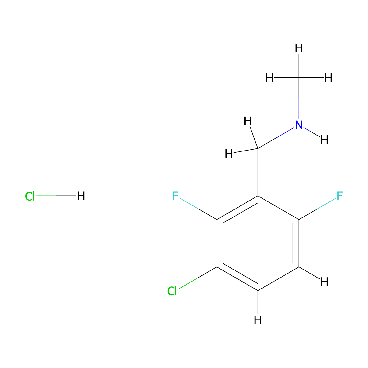[(3-Chloro-2,6-difluorophenyl)methyl](methyl)amine hydrochloride molecular structure, CAS 2866323-66-0