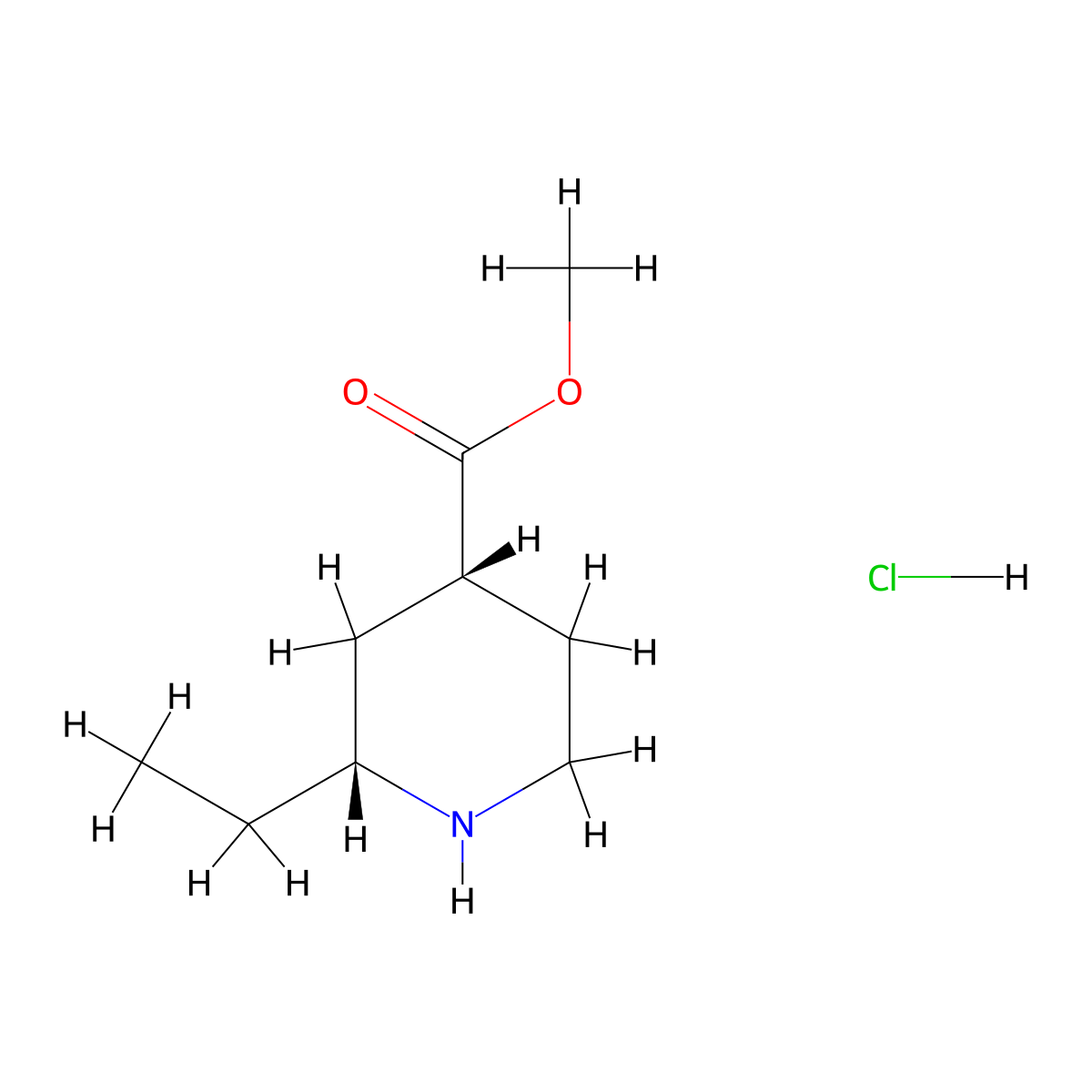 rac-methyl (2R,4R)-2-ethylpiperidine-4-carboxylate hydrochloride molecular structure, CAS 2866323-70-6