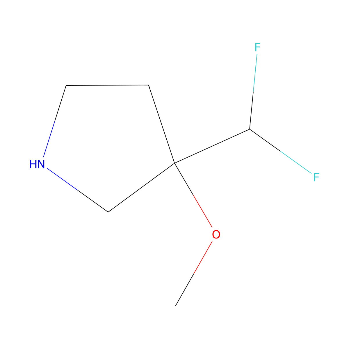 3-(Difluoromethyl)-3-methoxypyrrolidine molecular structure, CAS 2866323-71-7