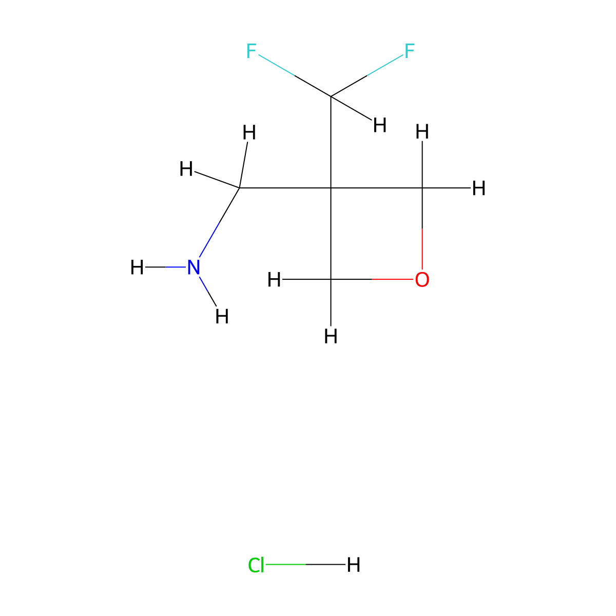 1-(3-(Difluoromethyl)oxetan-3-yl)methanamine hydrochloride molecular structure, CAS 2866323-79-5