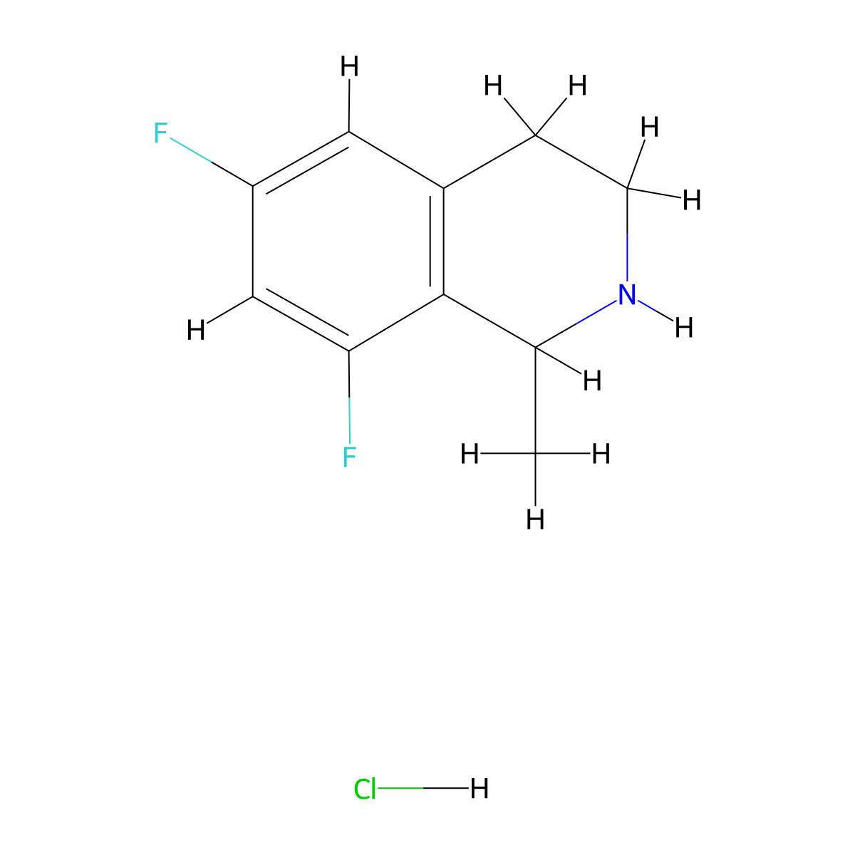 6,8-Difluoro-1-methyl-1,2,3,4-tetrahydroisoquinoline hydrochloride molecular structure, CAS 2866323-81-9