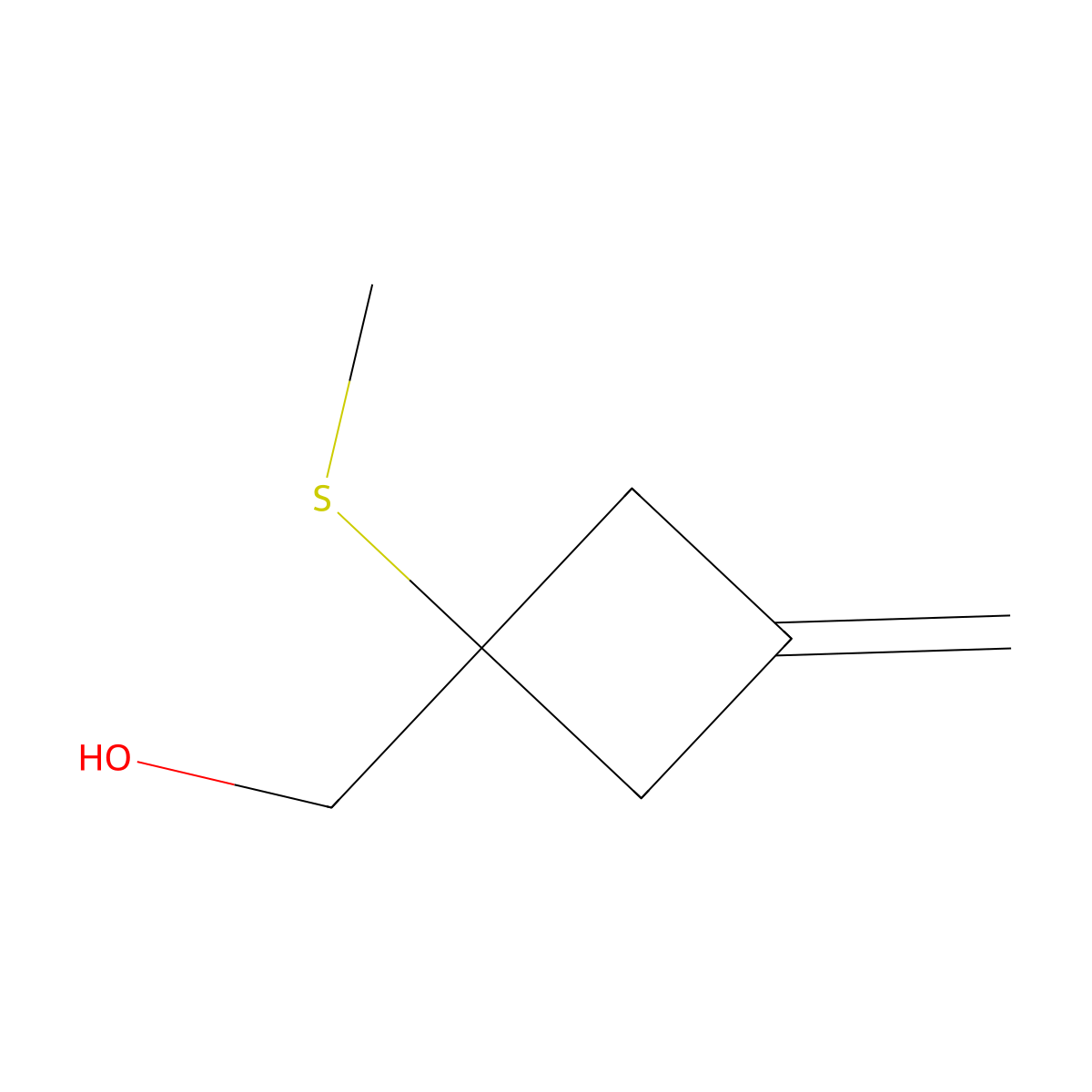 [3-Methylidene-1-(methylsulfanyl)cyclobutyl]methanol molecular structure, CAS 2866323-82-0