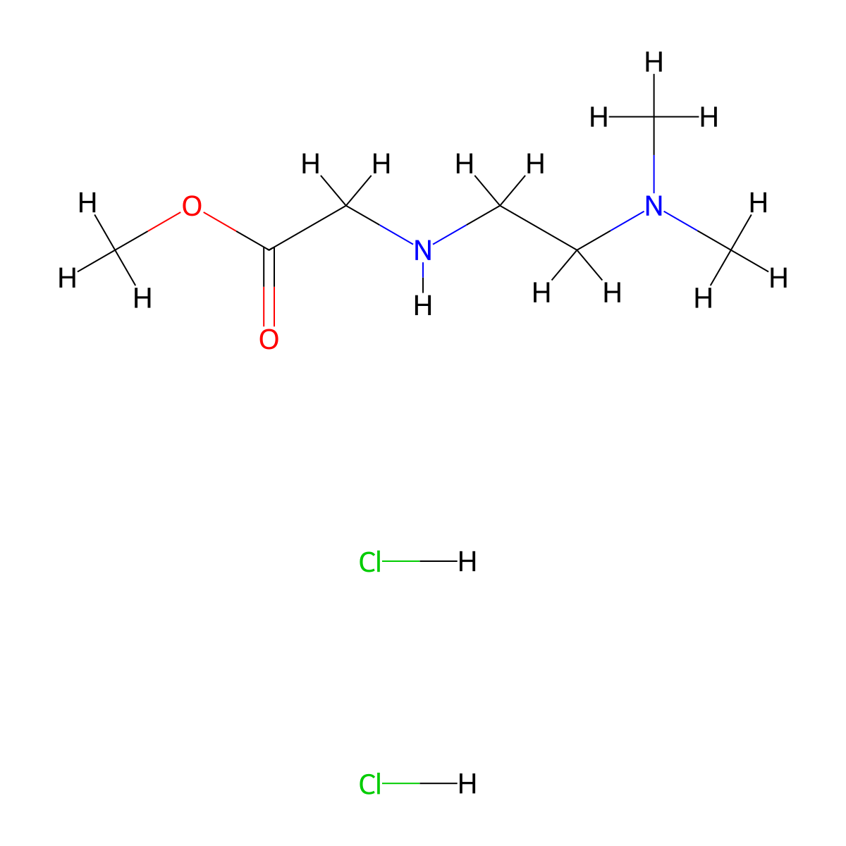 Methyl 2-{[2-(dimethylamino)ethyl]amino}acetate dihydrochloride molecular structure, CAS 2866323-90-0