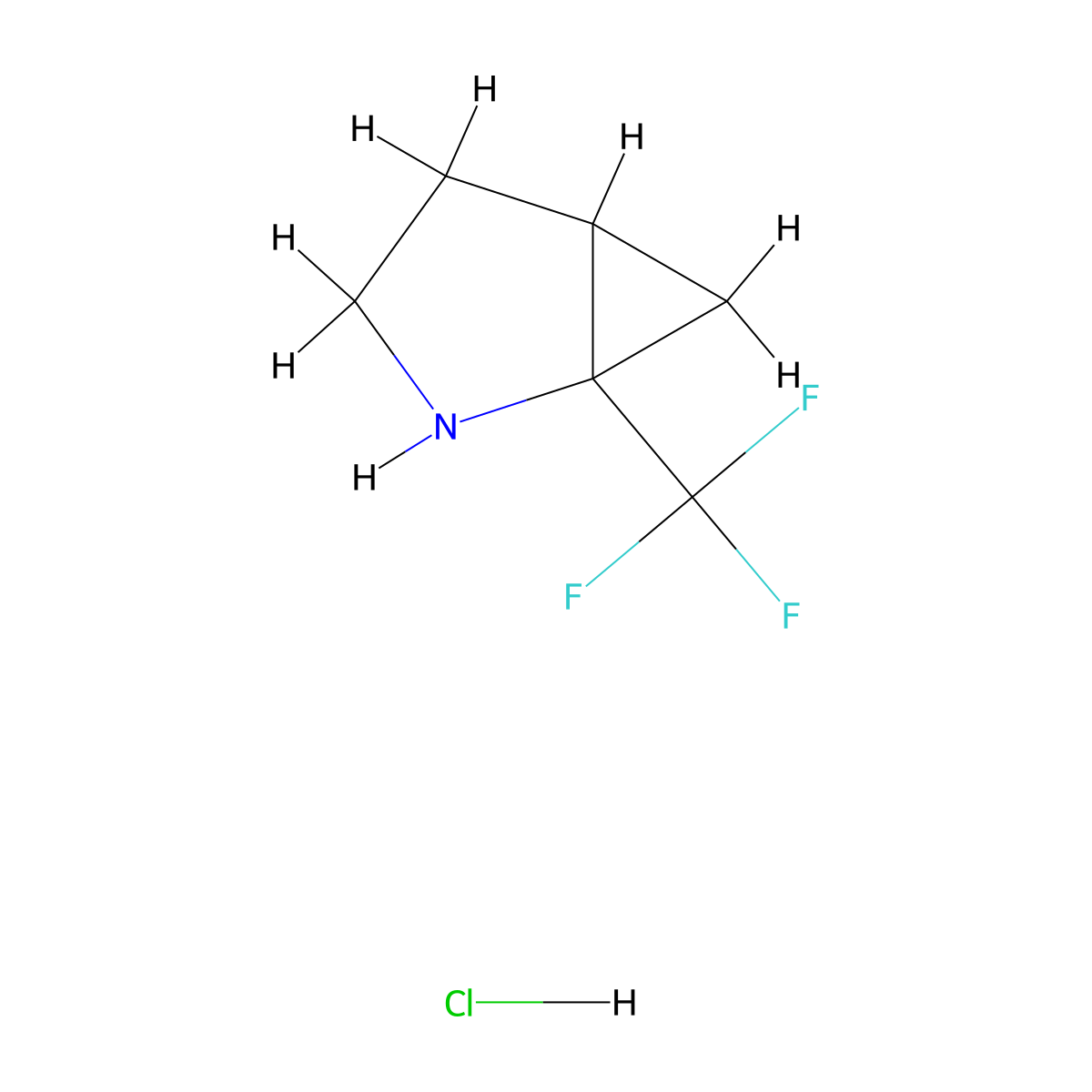 1-(Trifluoromethyl)-2-azabicyclo[3.1.0]hexane hydrochloride molecular structure, CAS 2866323-93-3
