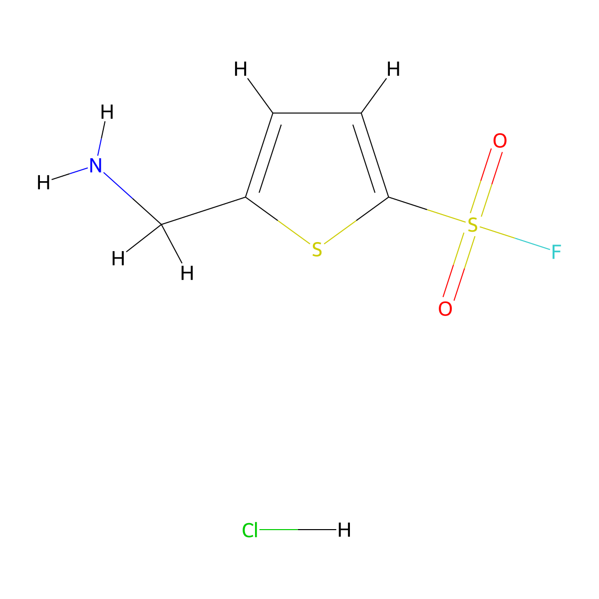 5-(Aminomethyl)thiophene-2-sulfonyl fluoride hydrochloride molecular structure, CAS 2866323-94-4