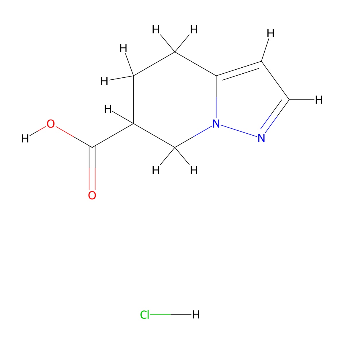 4H,5H,6H,7H-pyrazolo[1,5-a]pyridine-6-carboxylic acid hydrochloride molecular structure, CAS 2866323-95-5