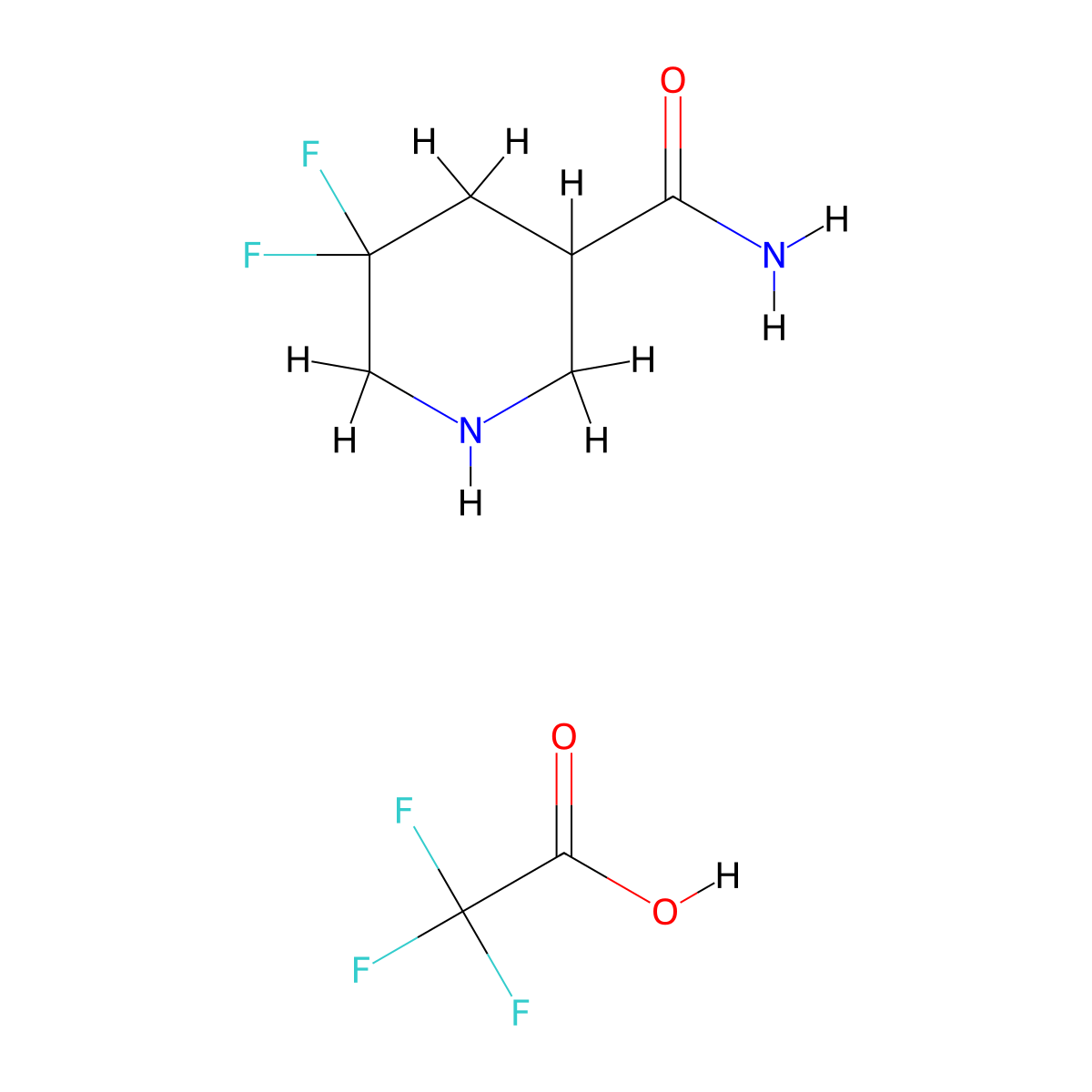 5,5-Difluoropiperidine-3-carboxamide,trifluoroaceticacid molecular structure, CAS 2866323-96-6