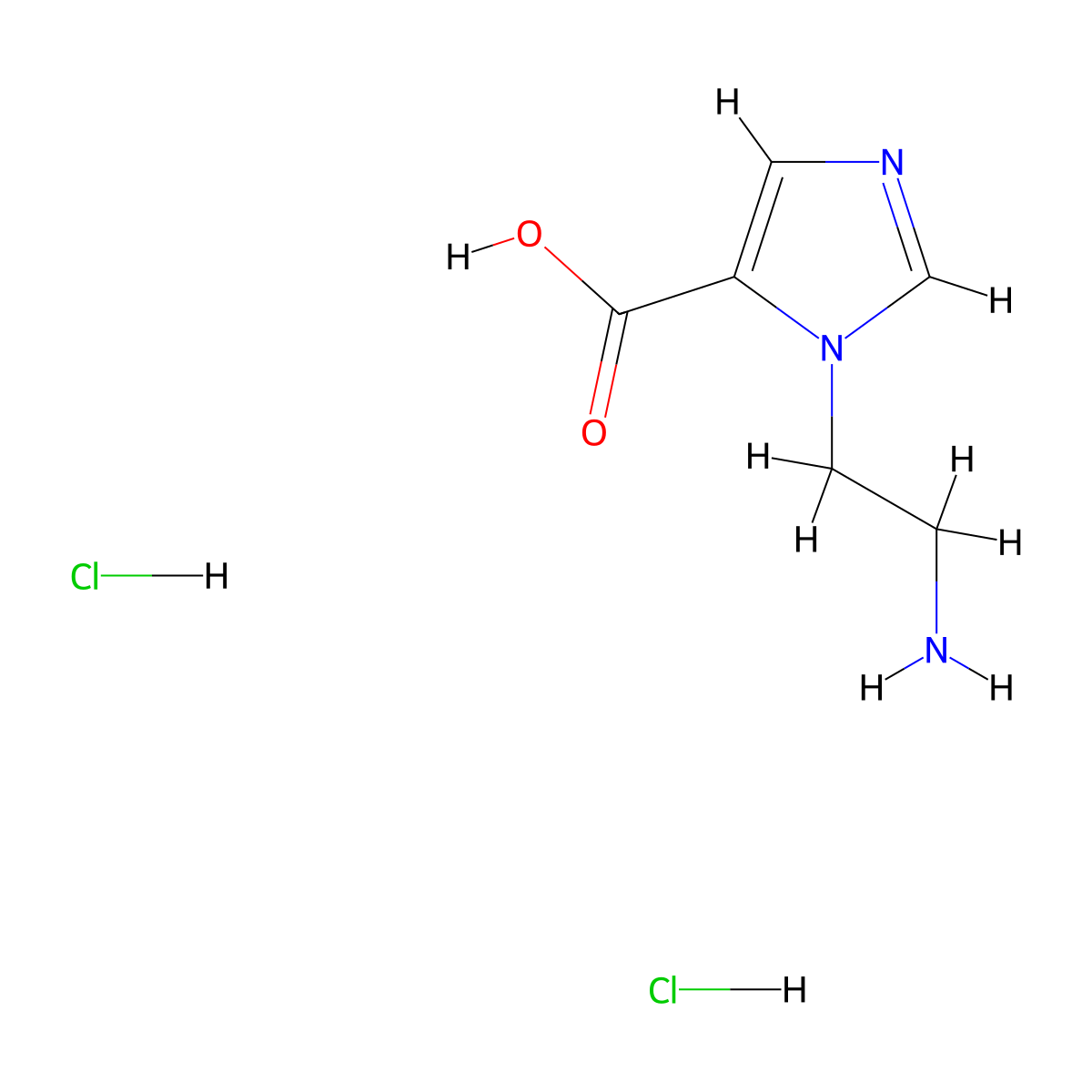 1-(2-aminoethyl)-1H-imidazole-5-carboxylic acid dihydrochloride molecular structure, CAS 2866323-99-9