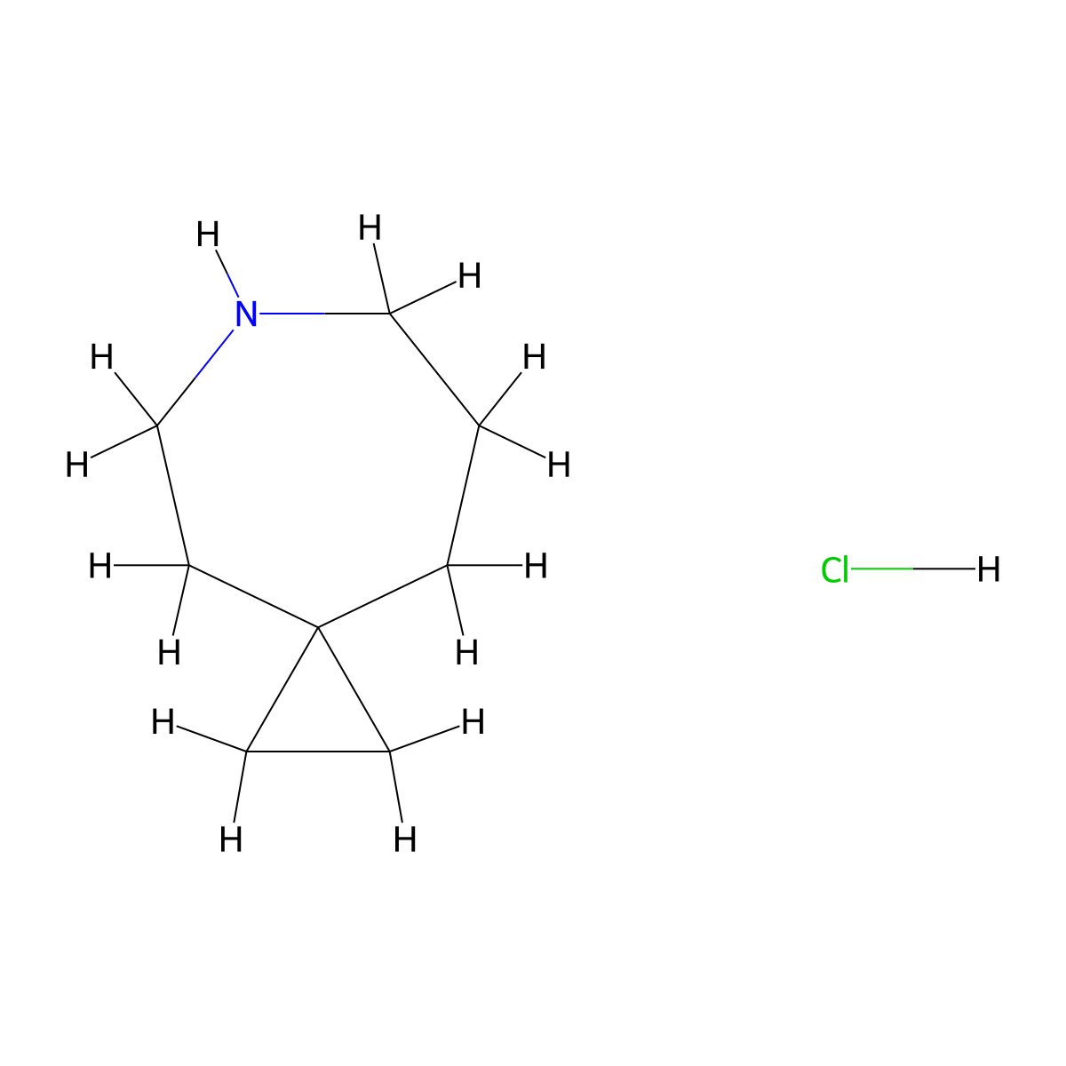 6-Azaspiro[2.6]nonane hydrochloride molecular structure, CAS 2866324-01-6