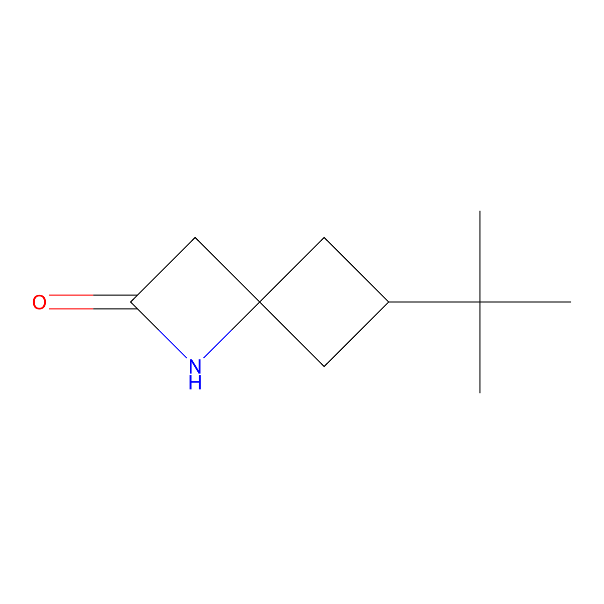 6-Tert-butyl-1-azaspiro[3.3]heptan-2-one molecular structure, CAS 2866324-06-1