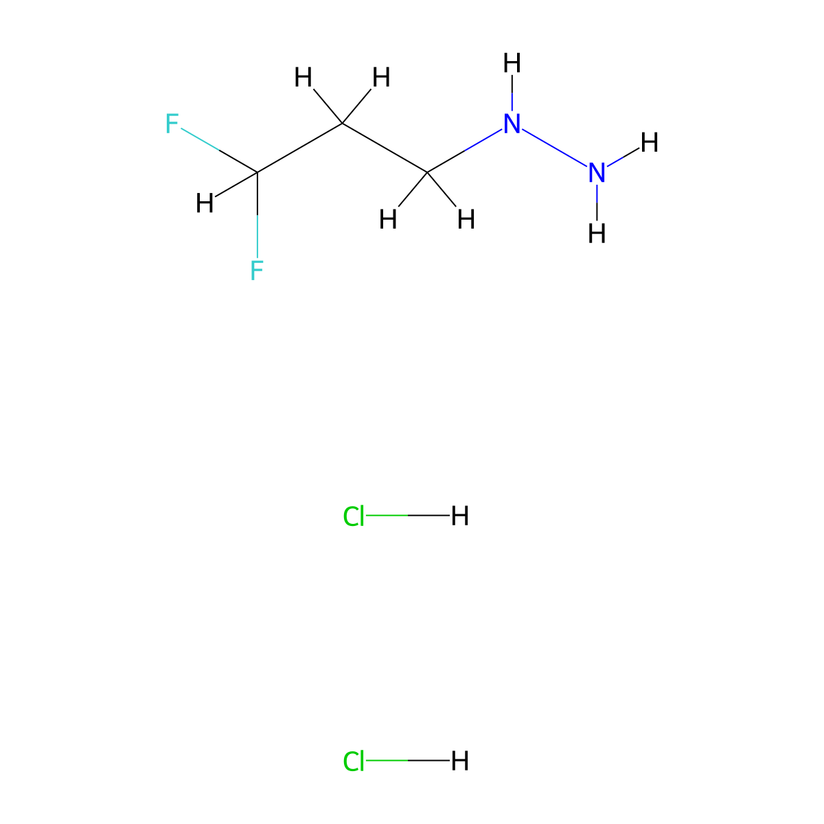 (3,3-Difluoropropyl)hydrazine dihydrochloride molecular structure, CAS 2866324-07-2