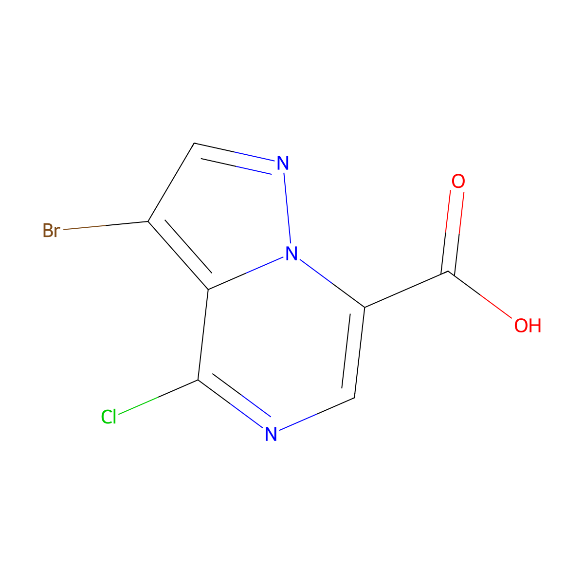 3-Bromo-4-chloropyrazolo[1,5-a]pyrazine-7-carboxylic acid molecular structure, CAS 2866333-78-8