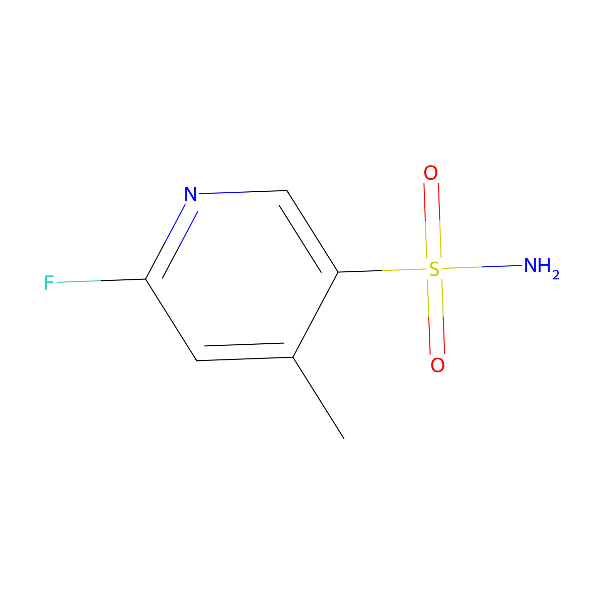 6-Fluoro-4-methylpyridine-3-sulfonamide molecular structure, CAS 2866333-79-9