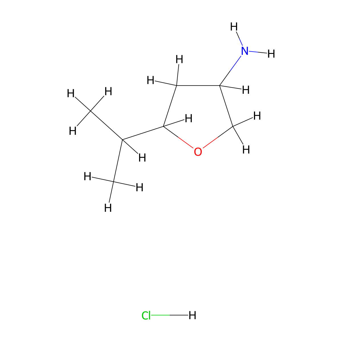 5-(Propan-2-yl)oxolan-3-amine hydrochloride molecular structure, CAS 2866333-81-3